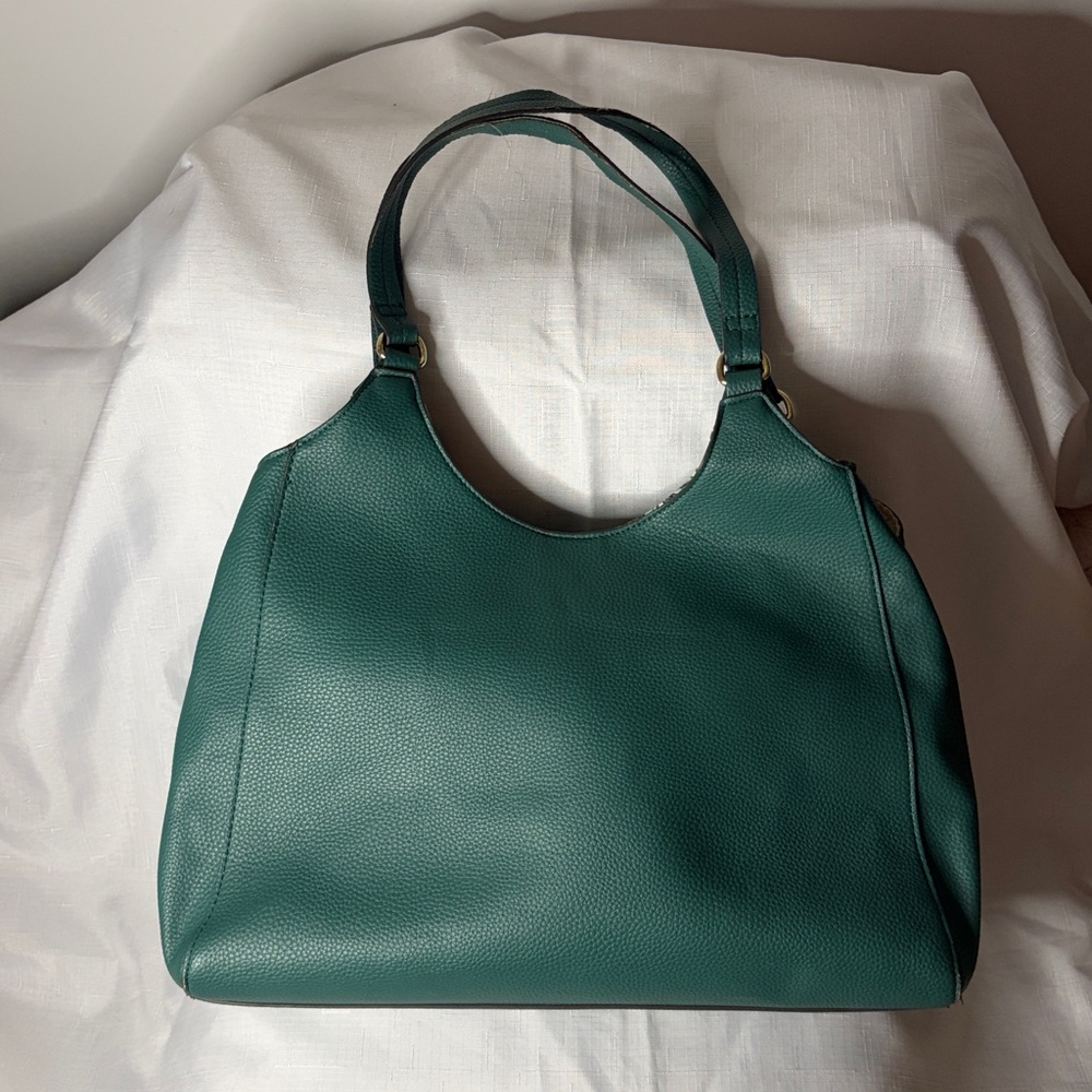 Nanette Lepore Dark Green Large Shoulder Bag EUC - Picture 3 of 8
